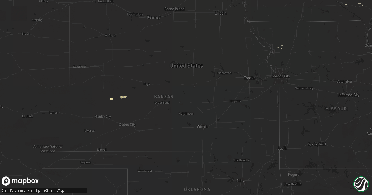 Hail map in Kansas on September 14, 2019