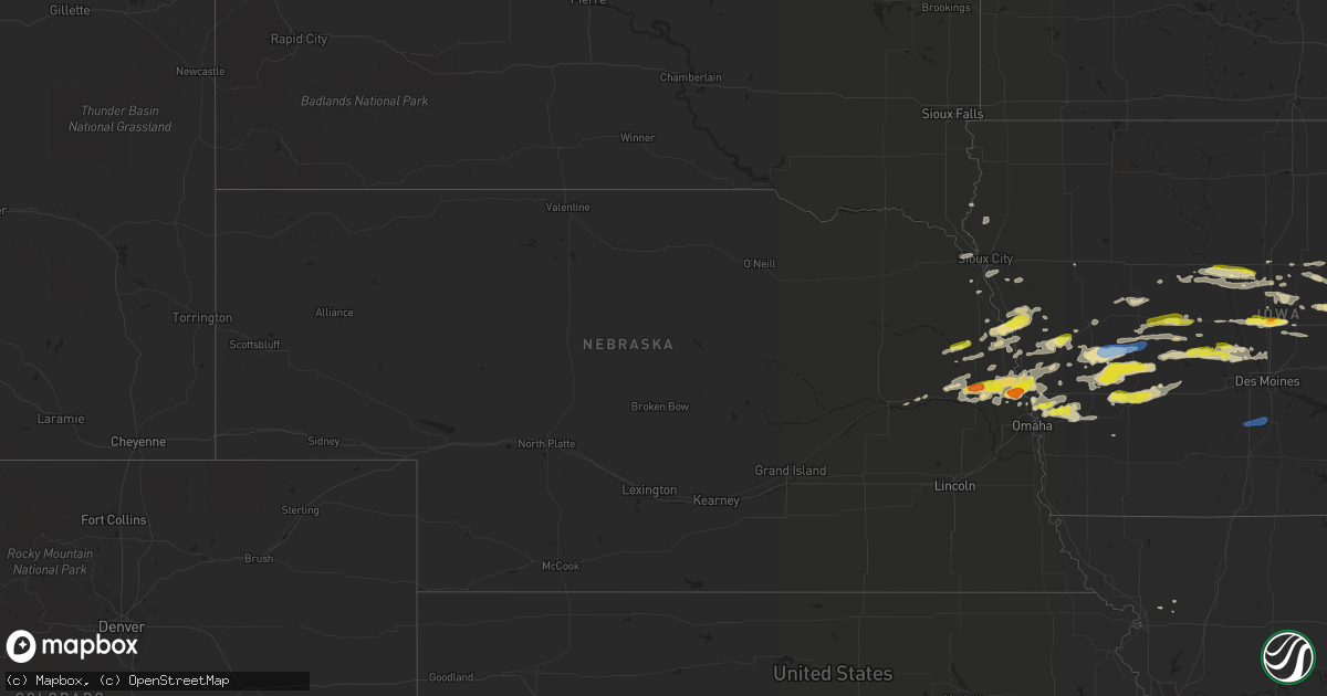 Hail map in Nebraska on September 14, 2019