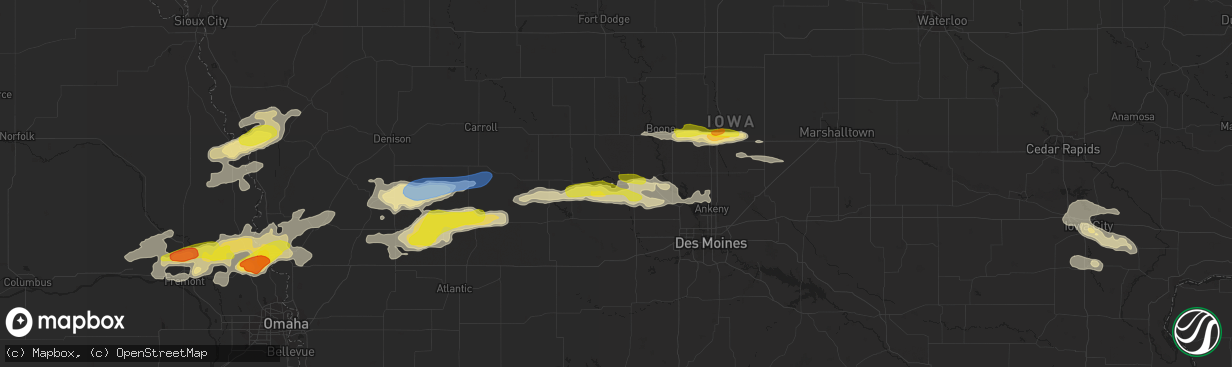 Hail map in Perry, IA on September 14, 2019