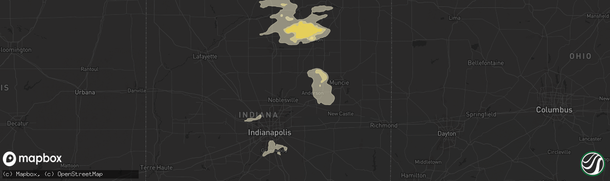 Hail map in Anderson, IN on September 14, 2021