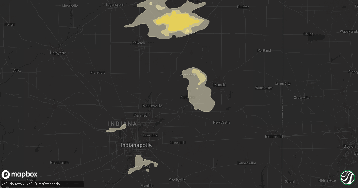 Hail map in Anderson, IN on September 14, 2021