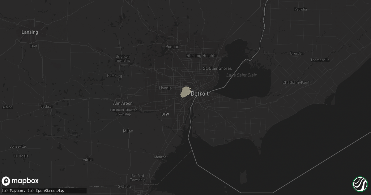Hail map in Dearborn, MI on September 14, 2021