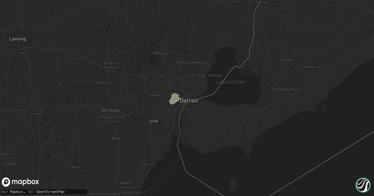 Hail map in Detroit, MI on September 14, 2021