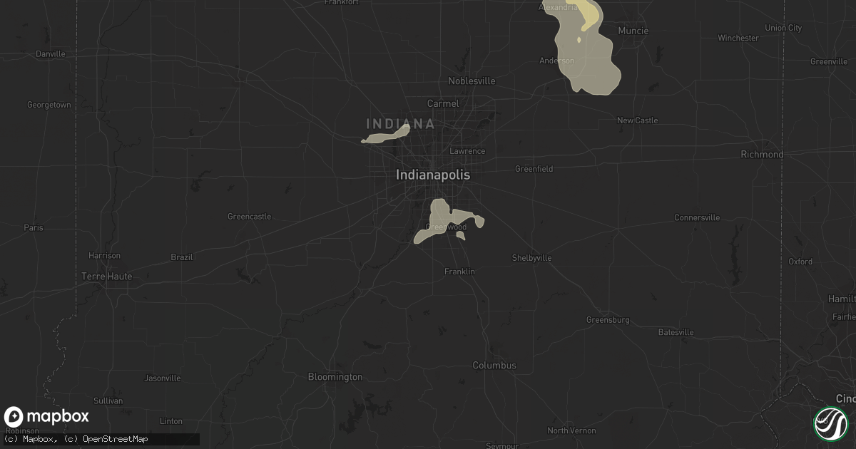 Hail map in Greenwood, IN on September 14, 2021