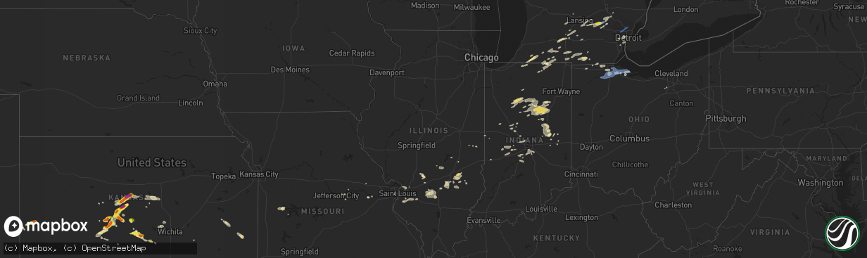 Hail map in Illinois on September 14, 2021