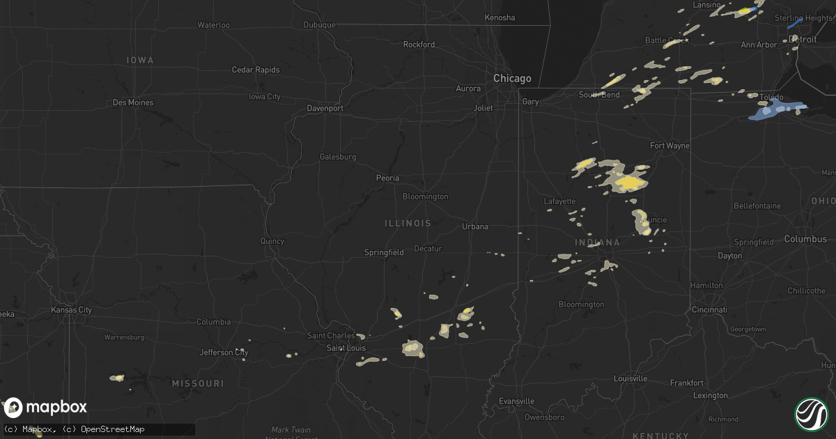Hail map in Illinois on September 14, 2021