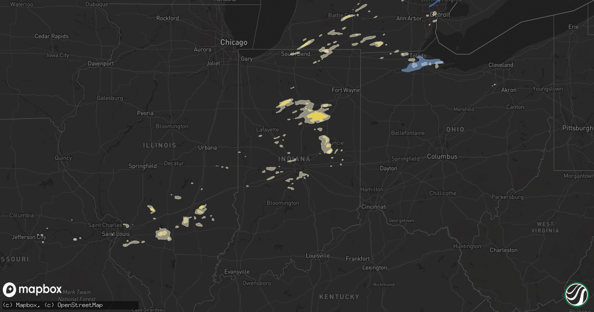 Hail map in Indiana on September 14, 2021