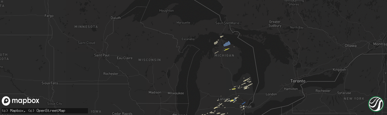 Hail map in Michigan on September 14, 2021
