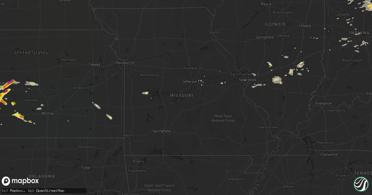 Hail map in Missouri on September 14, 2021
