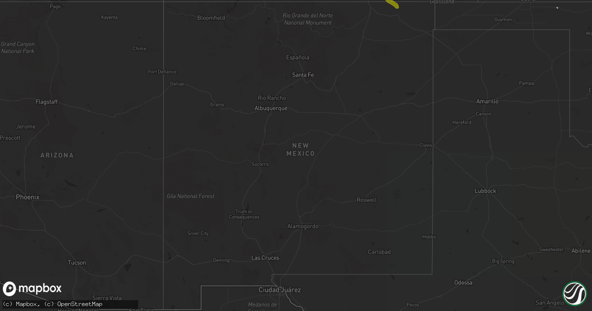 Hail map in New Mexico on September 14, 2021