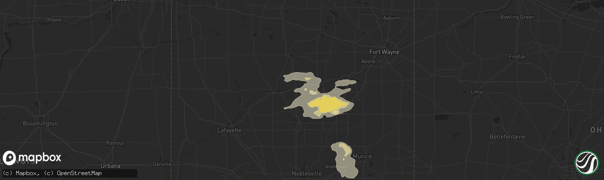 Hail map in Peru, IN on September 14, 2021