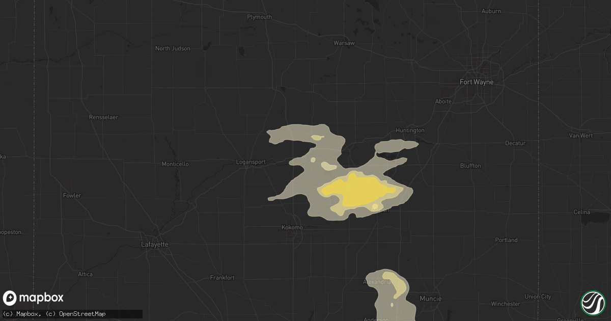 Hail map in Peru, IN on September 14, 2021