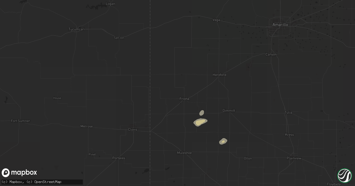 Hail map in Friona, TX on September 14, 2022