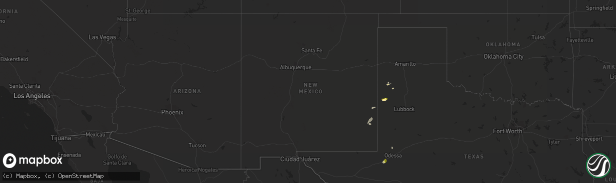 Hail map in New Mexico on September 14, 2022