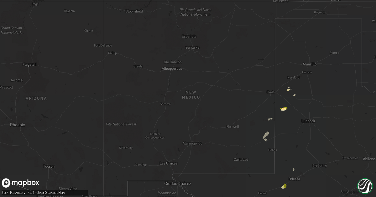 Hail map in New Mexico on September 14, 2022