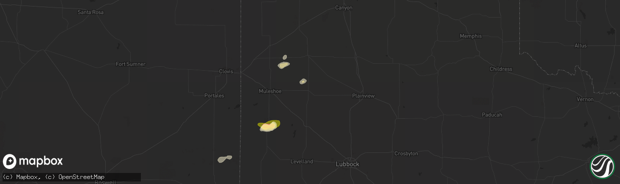 Hail map in Springlake, TX on September 14, 2022
