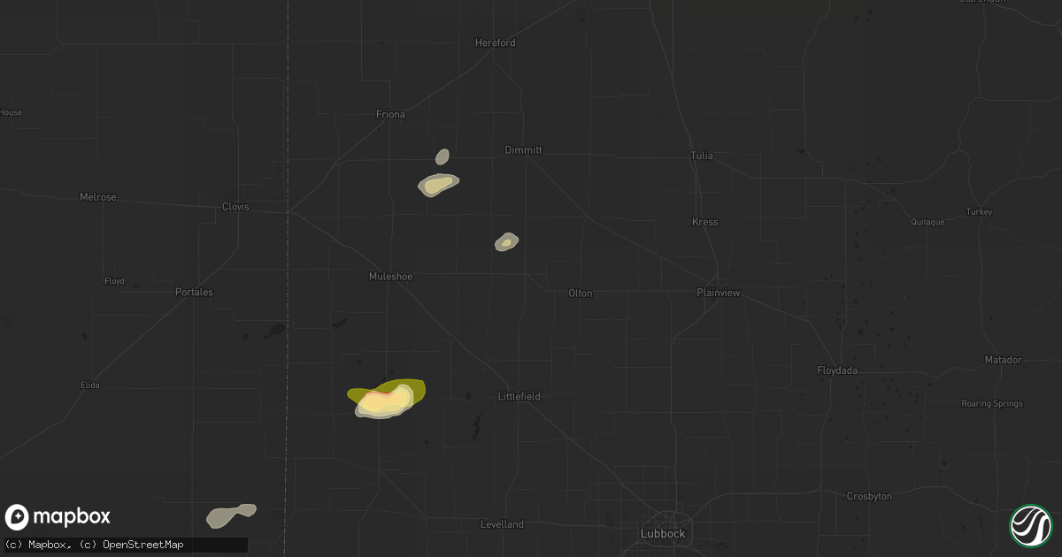 Hail map in Springlake, TX on September 14, 2022