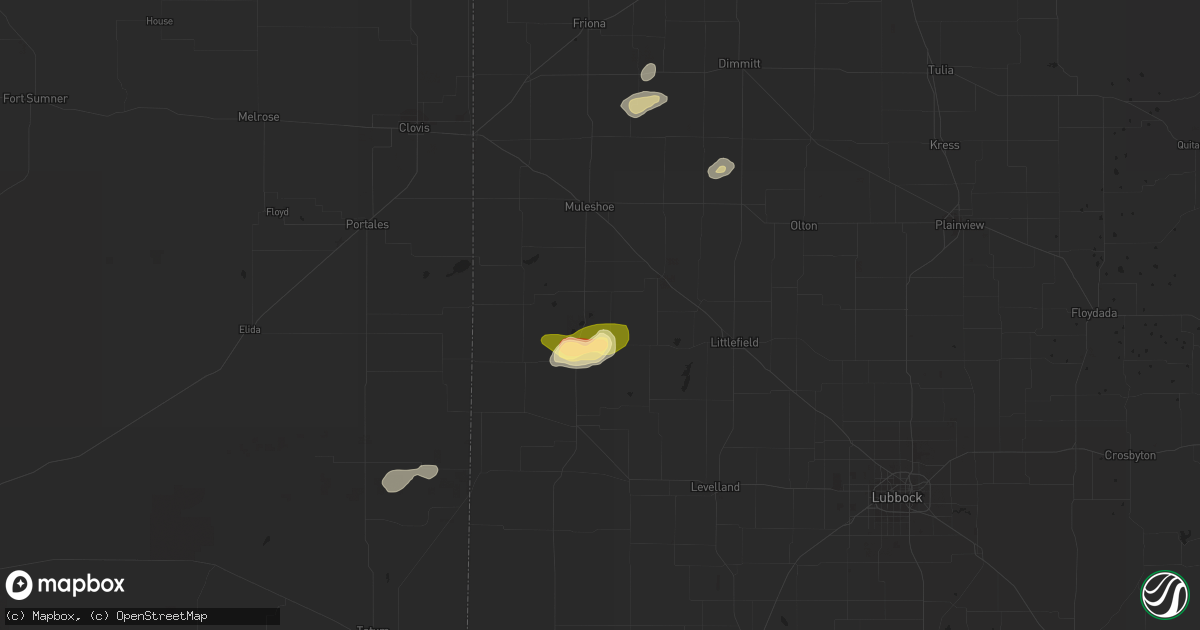 Hail map in Sudan, TX on September 14, 2022