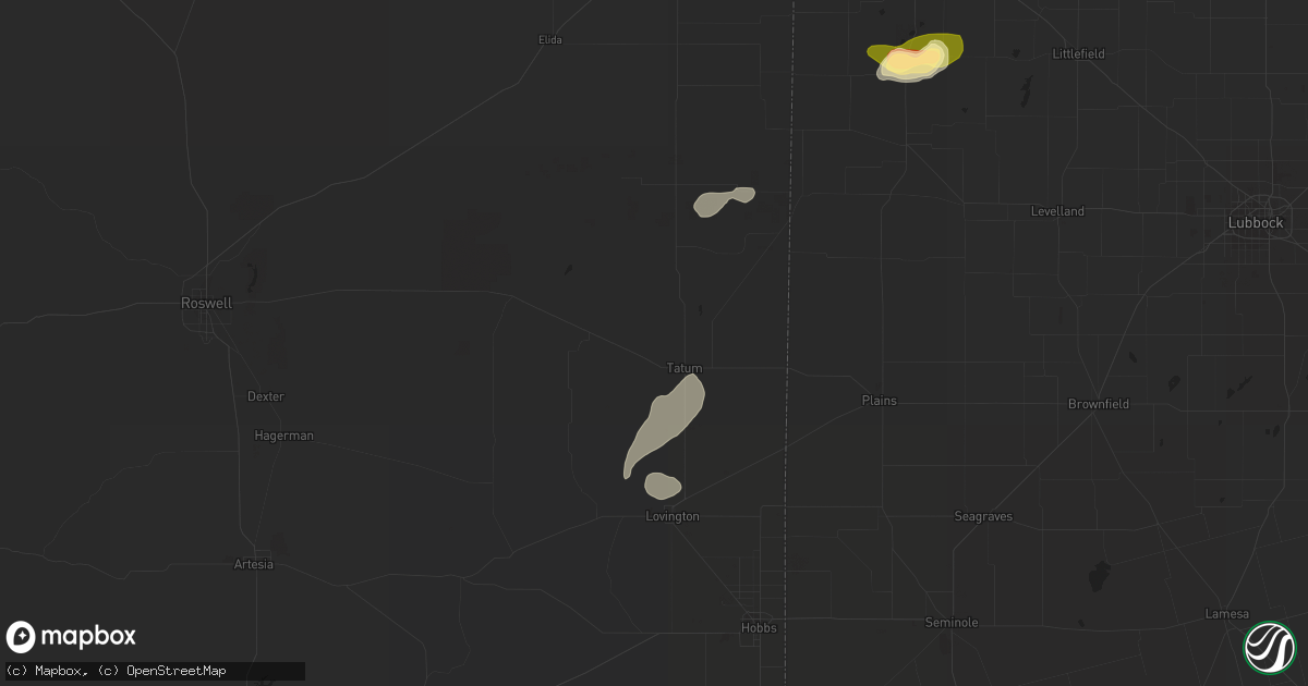 Hail map in Tatum, NM on September 14, 2022