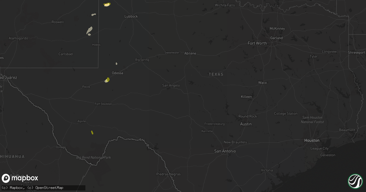 Hail map in Texas on September 14, 2022