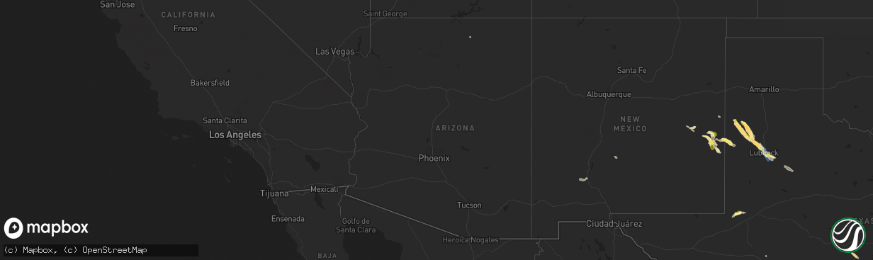 Hail map in Arizona on September 14, 2023