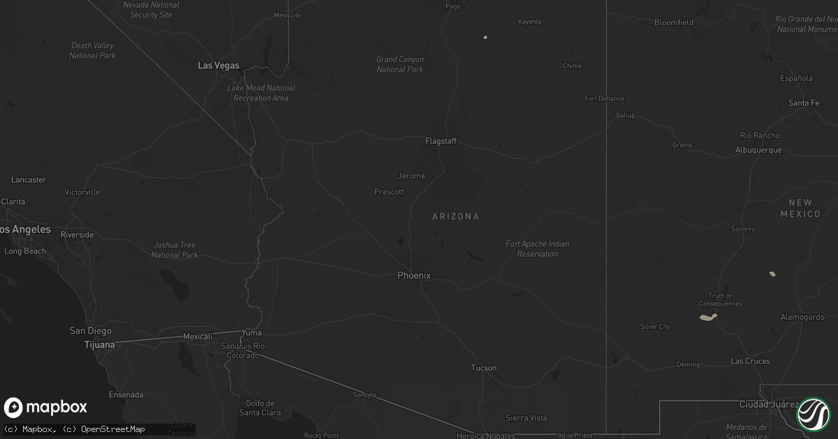 Hail map in Arizona on September 14, 2023
