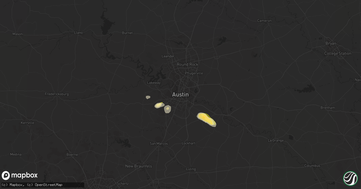 Hail map in Austin, TX on September 14, 2023