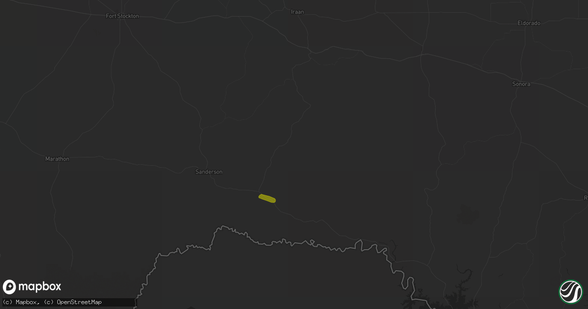 Hail map in Dryden, TX on September 14, 2023