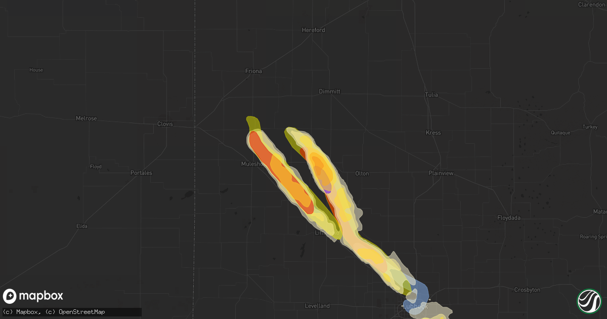 Hail map in Earth, TX on September 14, 2023