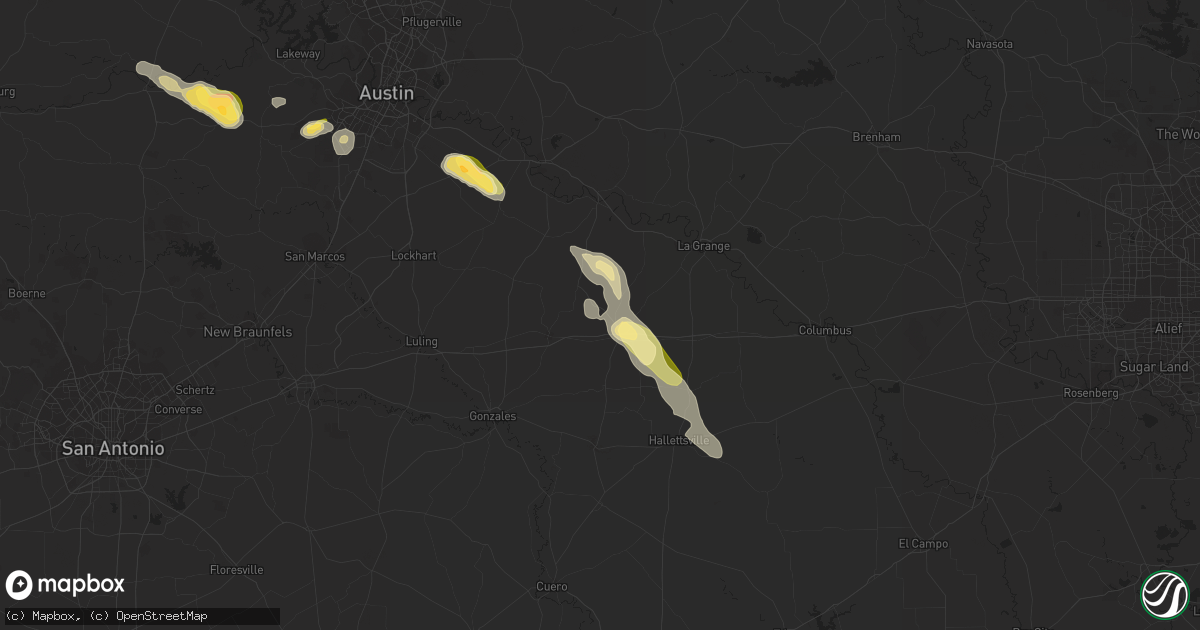 Hail map in Flatonia, TX on September 14, 2023
