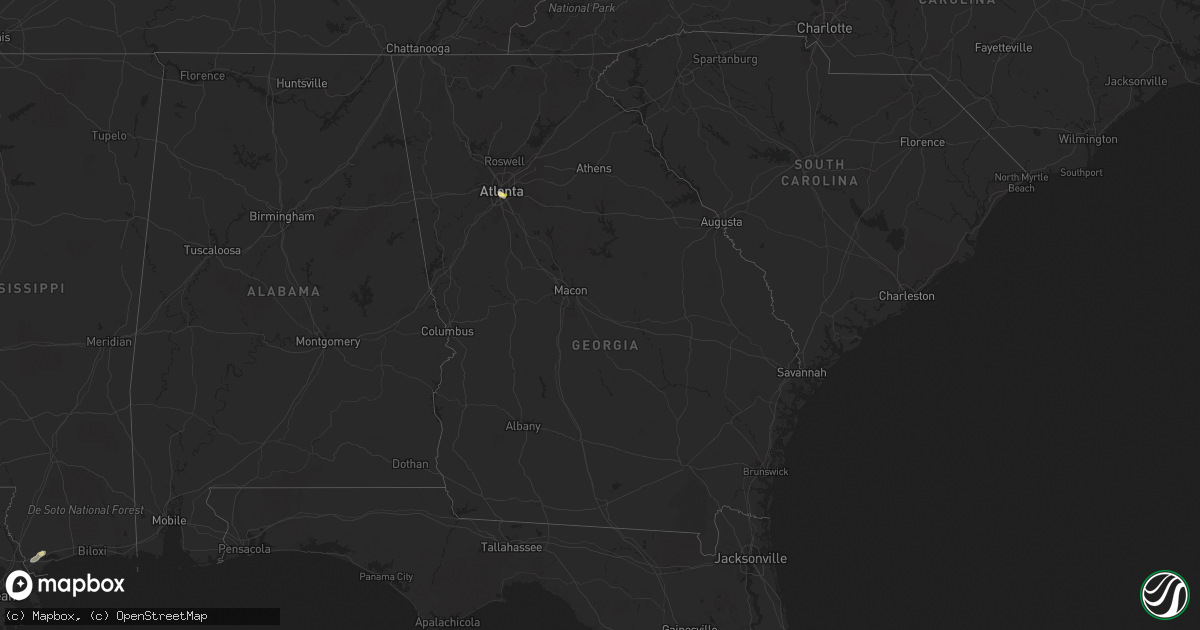 Hail map in Georgia on September 14, 2023