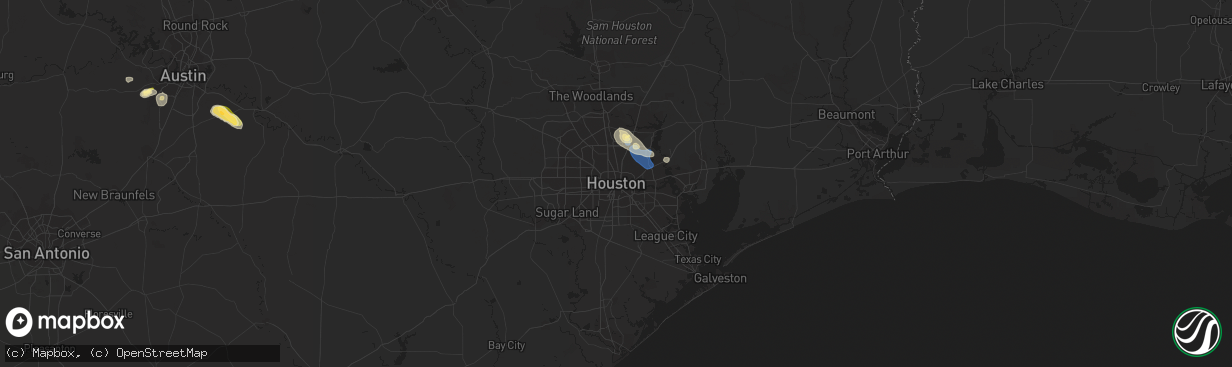 Hail map in Houston, TX on September 14, 2023