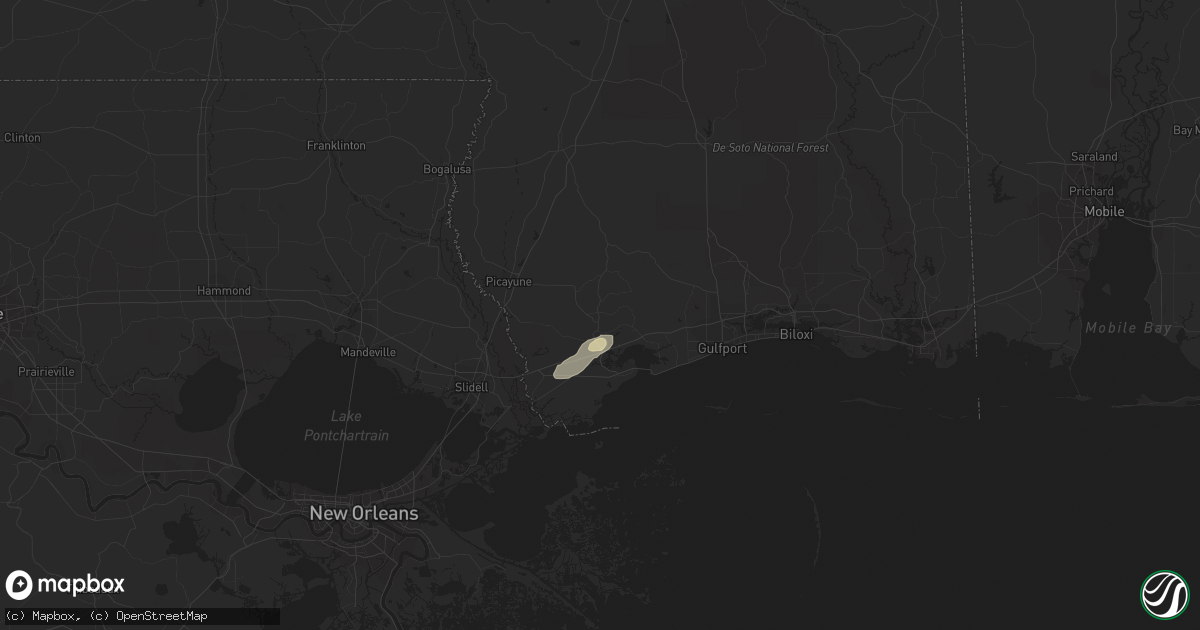 Hail map in Kiln, MS on September 14, 2023