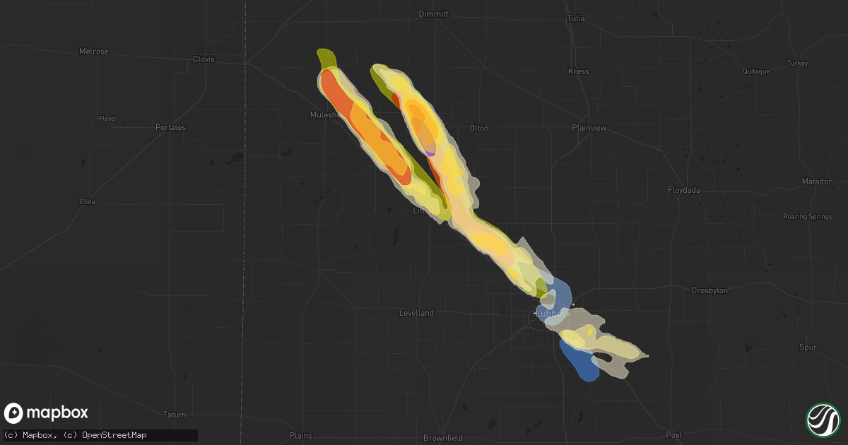 Hail map in Littlefield, TX on September 14, 2023