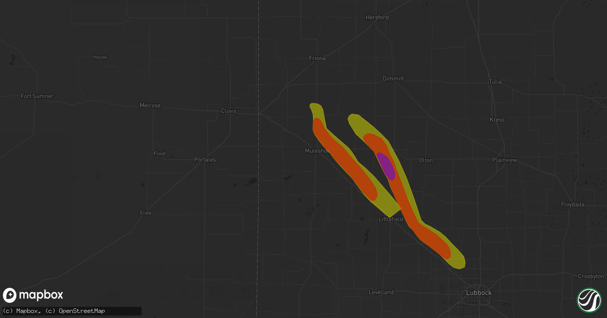 Hail map in Muleshoe, TX on September 14, 2023