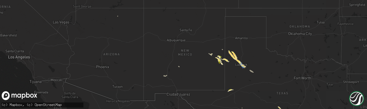 Hail map in New Mexico on September 14, 2023
