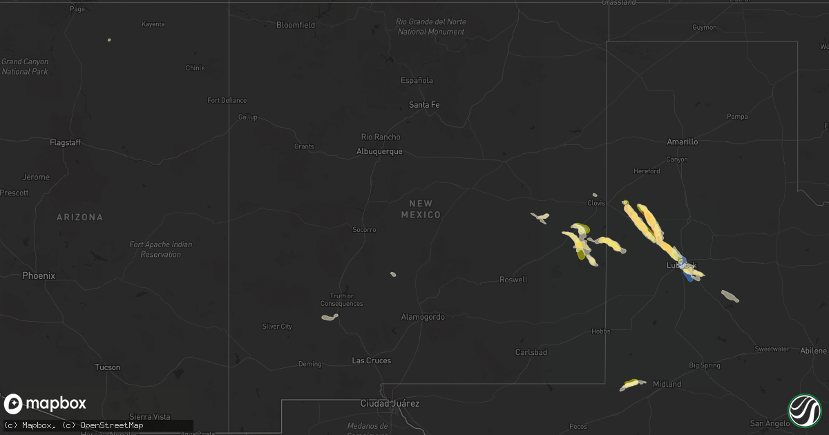 Hail map in New Mexico on September 14, 2023
