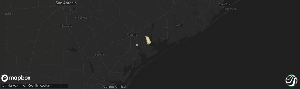 Hail map in Port Lavaca, TX on September 14, 2023