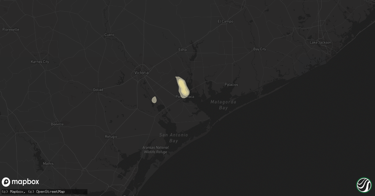 Hail map in Port Lavaca, TX on September 14, 2023