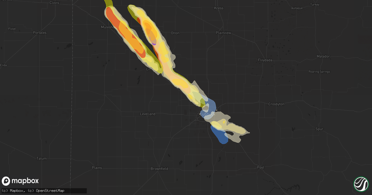 Hail map in Shallowater, TX on September 14, 2023
