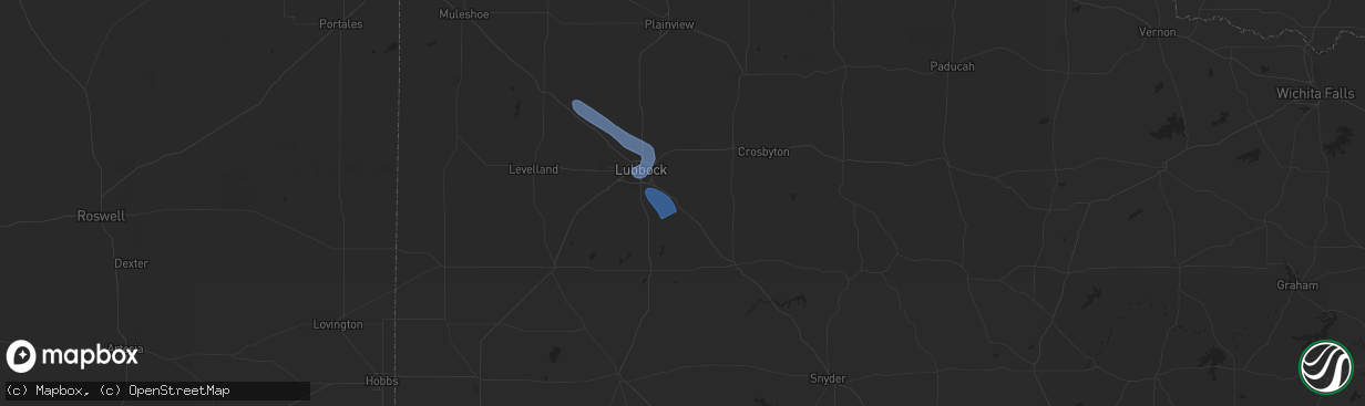 Hail map in Slaton, TX on September 14, 2023