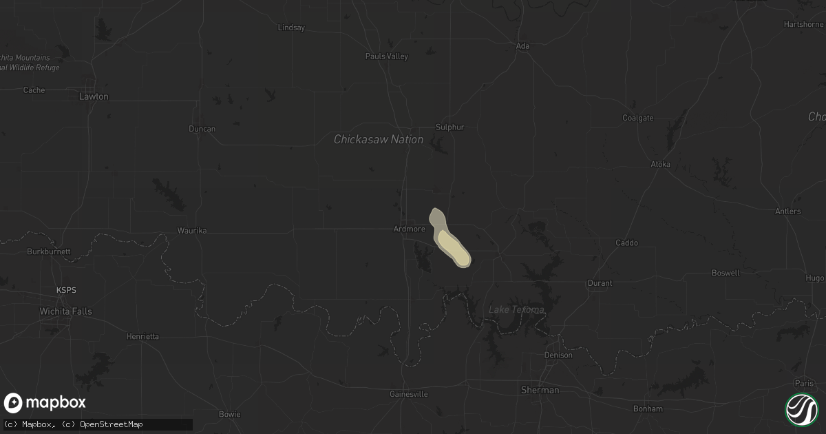 Hail map in Ardmore, OK on September 14, 2024