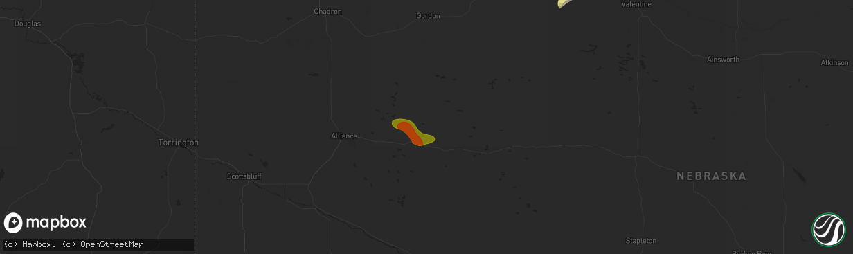 Hail map in Ellsworth, NE on September 14, 2024