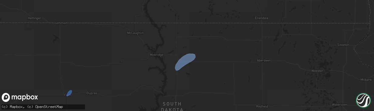 Hail map in Java, SD on September 14, 2024