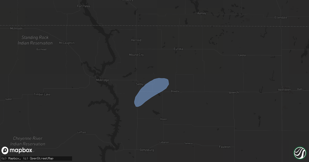 Hail map in Java, SD on September 14, 2024