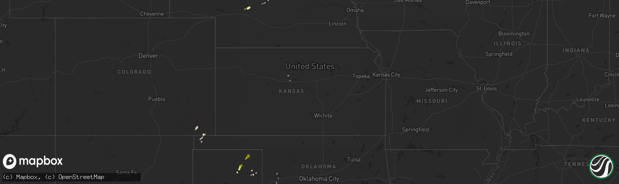 Hail map in Kansas on September 14, 2024