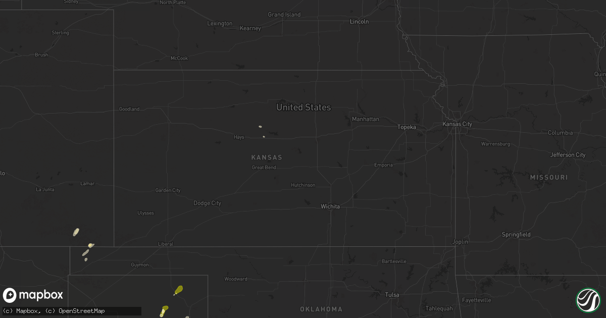 Hail map in Kansas on September 14, 2024