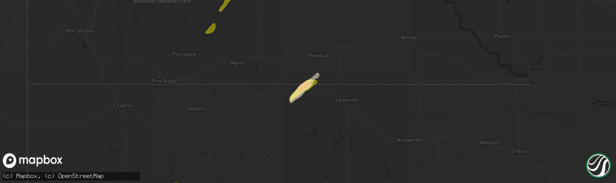 Hail map in Kilgore, NE on September 14, 2024