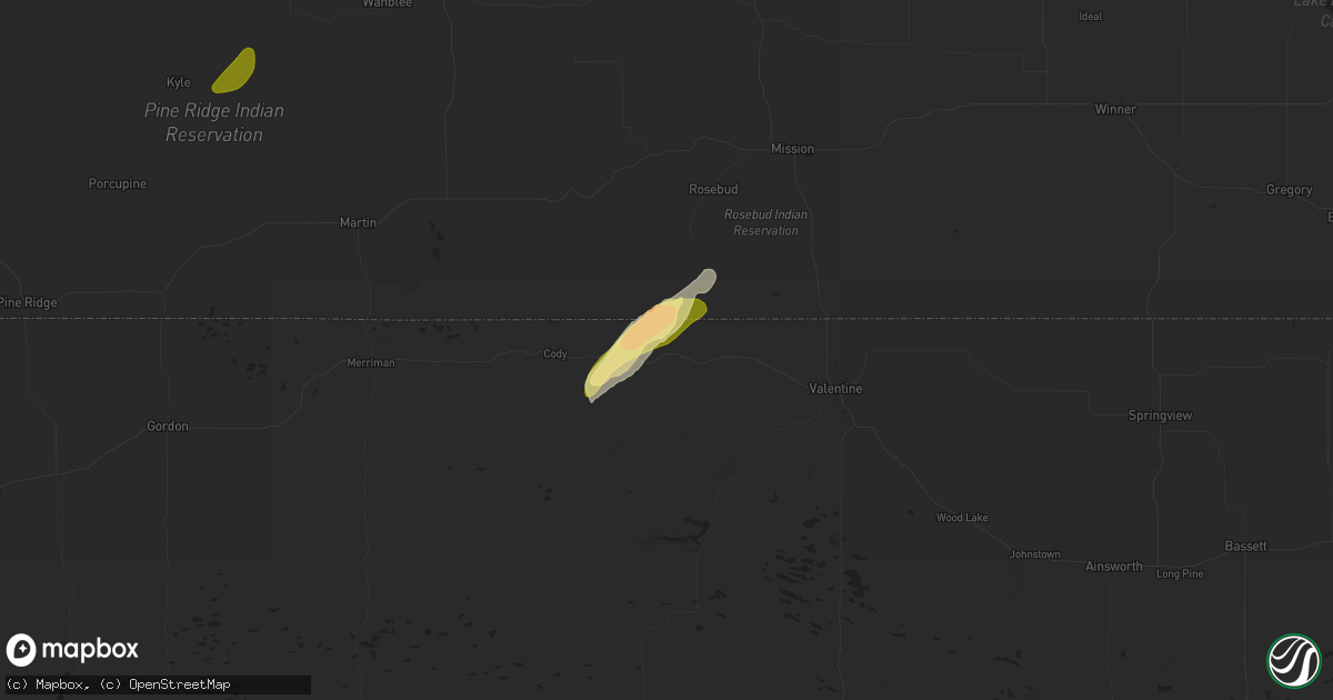 Hail map in Kilgore, NE on September 14, 2024