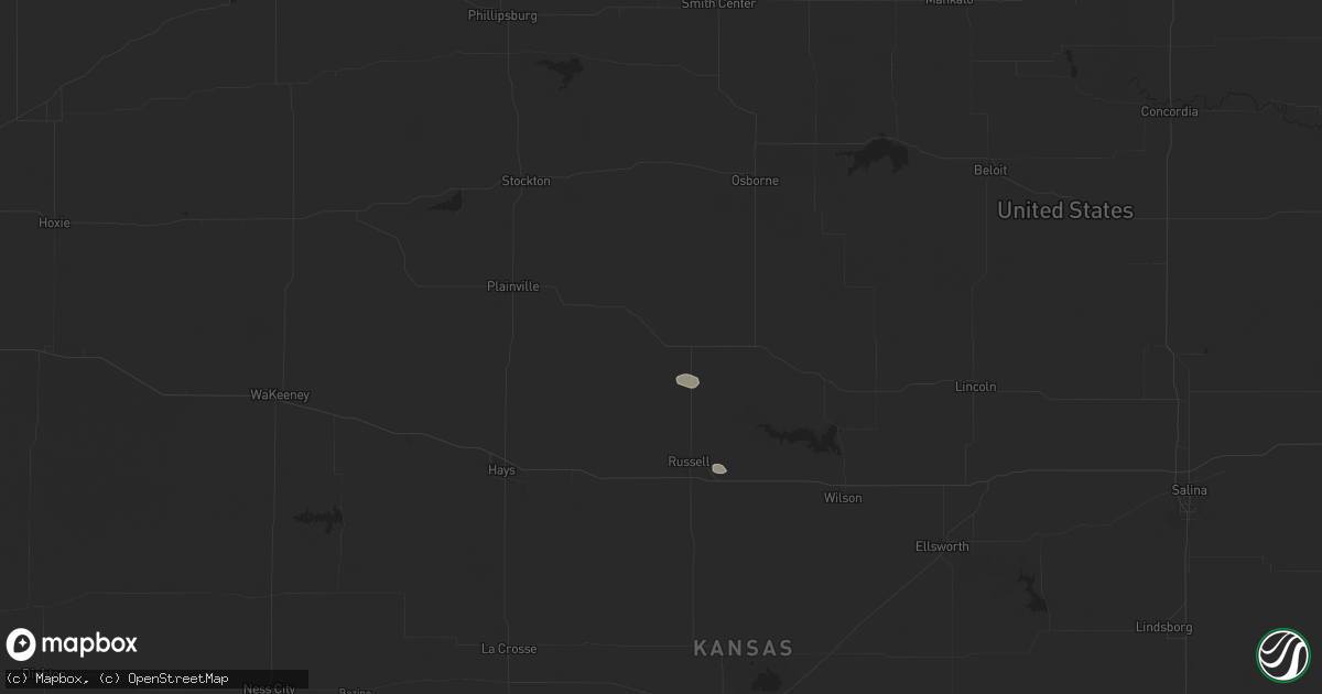 Hail map in Paradise, KS on September 14, 2024